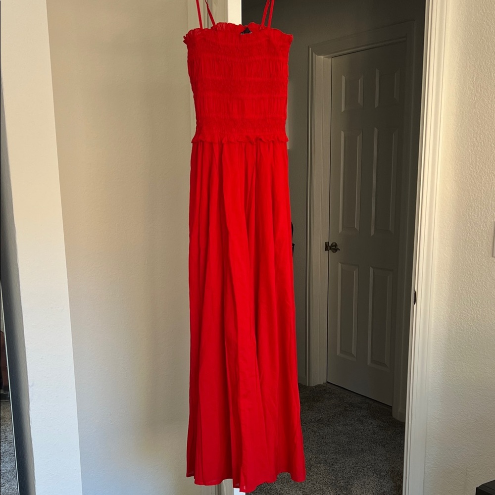 J. Crew smocked maxi dress in cotton voile XS